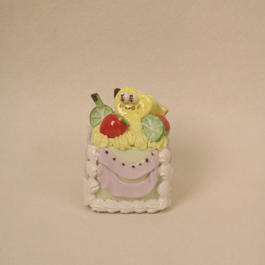 Handmade Ceramic Dessert Ornament – Square Cake Gift Decor