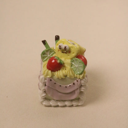 Handmade Ceramic Dessert Ornament – Square Cake Gift Decor
