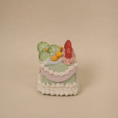 Handmade Ceramic Lemon Mango Strawberry Square Fruit Cream Dessert Decor