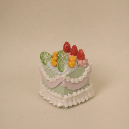 Handmade Ceramic Lemon Mango Strawberry Square Fruit Cream Dessert Decor