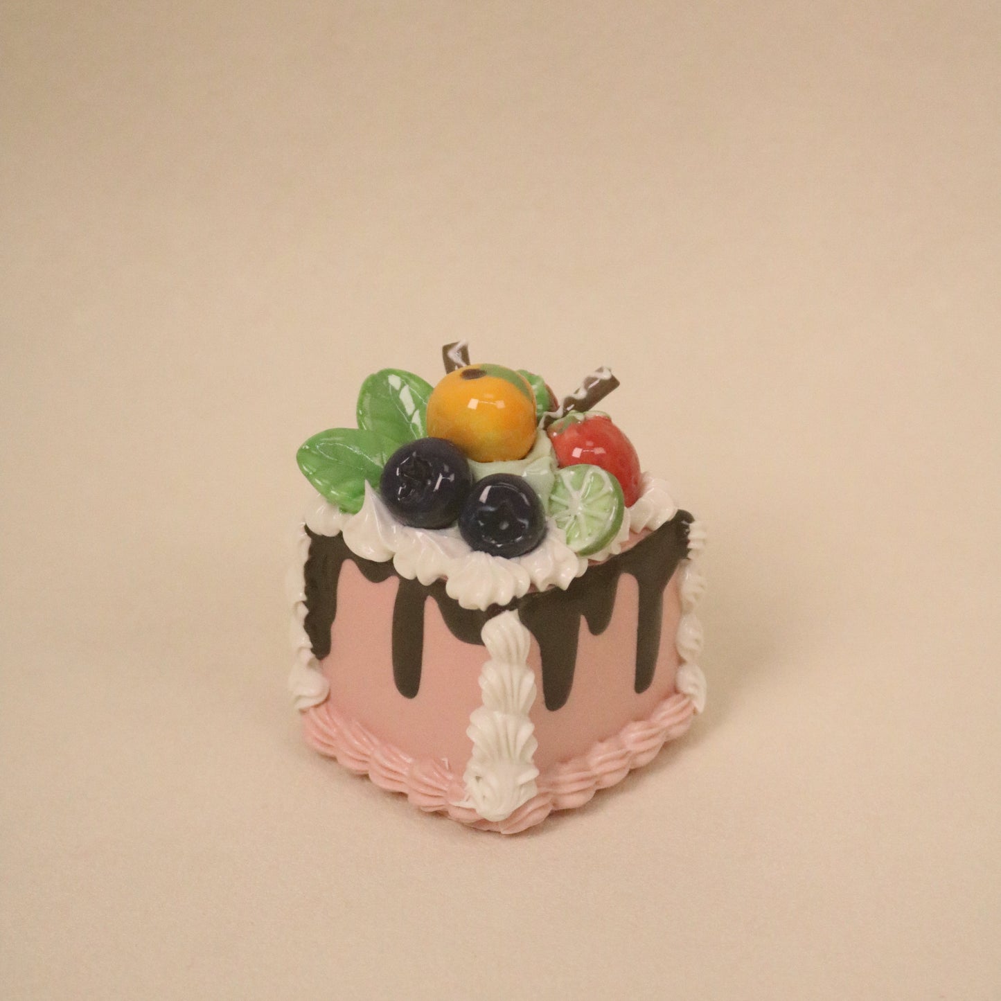 Handmade Ceramic Square Dessert Ornament, Unique Cake Decor Gift