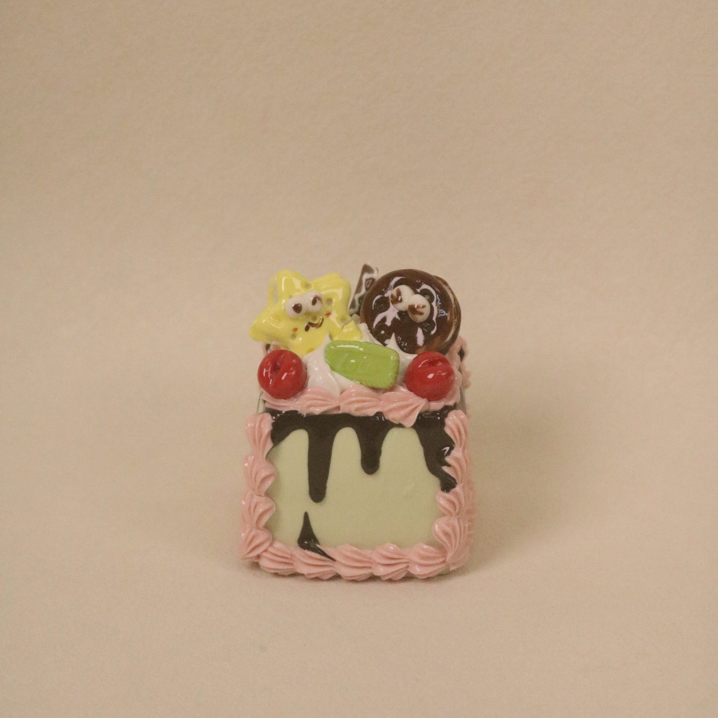 Handmade Ceramic Square Fruit Butter Cookie Dessert Decoration