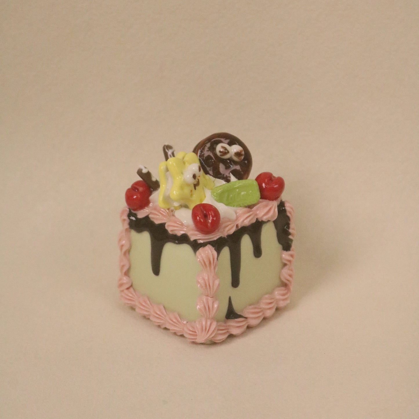 Handmade Ceramic Square Fruit Butter Cookie Dessert Decoration