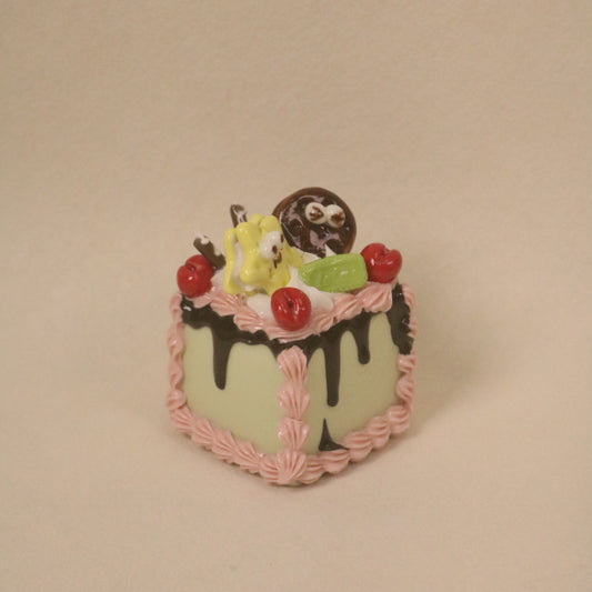 Handmade Ceramic Square Fruit Butter Cookie Dessert Decoration