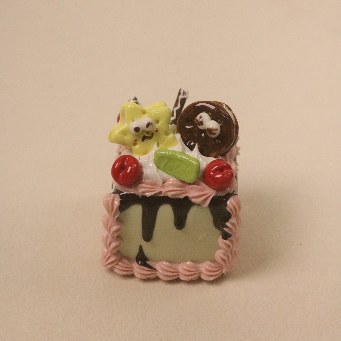 Handmade Ceramic Square Fruit Butter Cookie Dessert Decoration