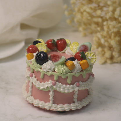 Handmade Ceramic Strawberry Fruit Round Cake Decoration