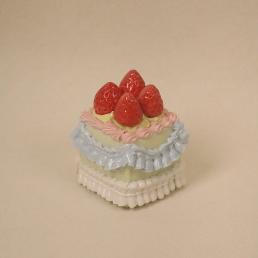 Handmade Ceramic Strawberry Square Fruit Dessert Decoration