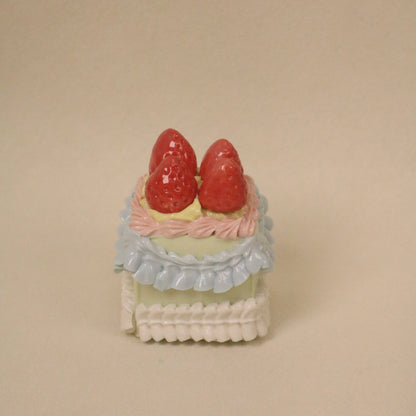 Handmade Ceramic Strawberry Square Fruit Dessert Decoration