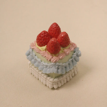 Handmade Ceramic Strawberry Square Fruit Dessert Decoration