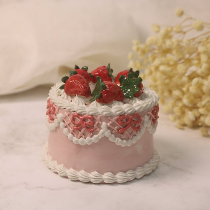 Handmade Ceramics Crafts Strawberry Cake Decor Gift Idea