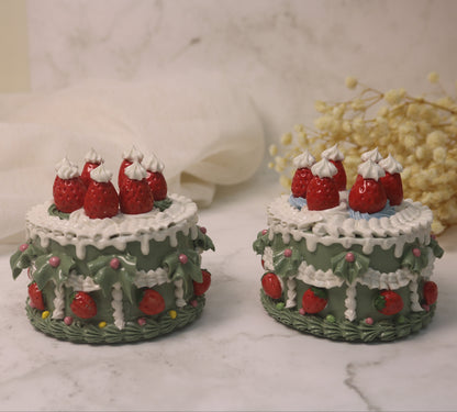 Handmade Christmas-themed Ceramic Cake