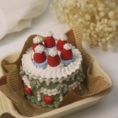 Handmade Christmas-themed Ceramic Cake