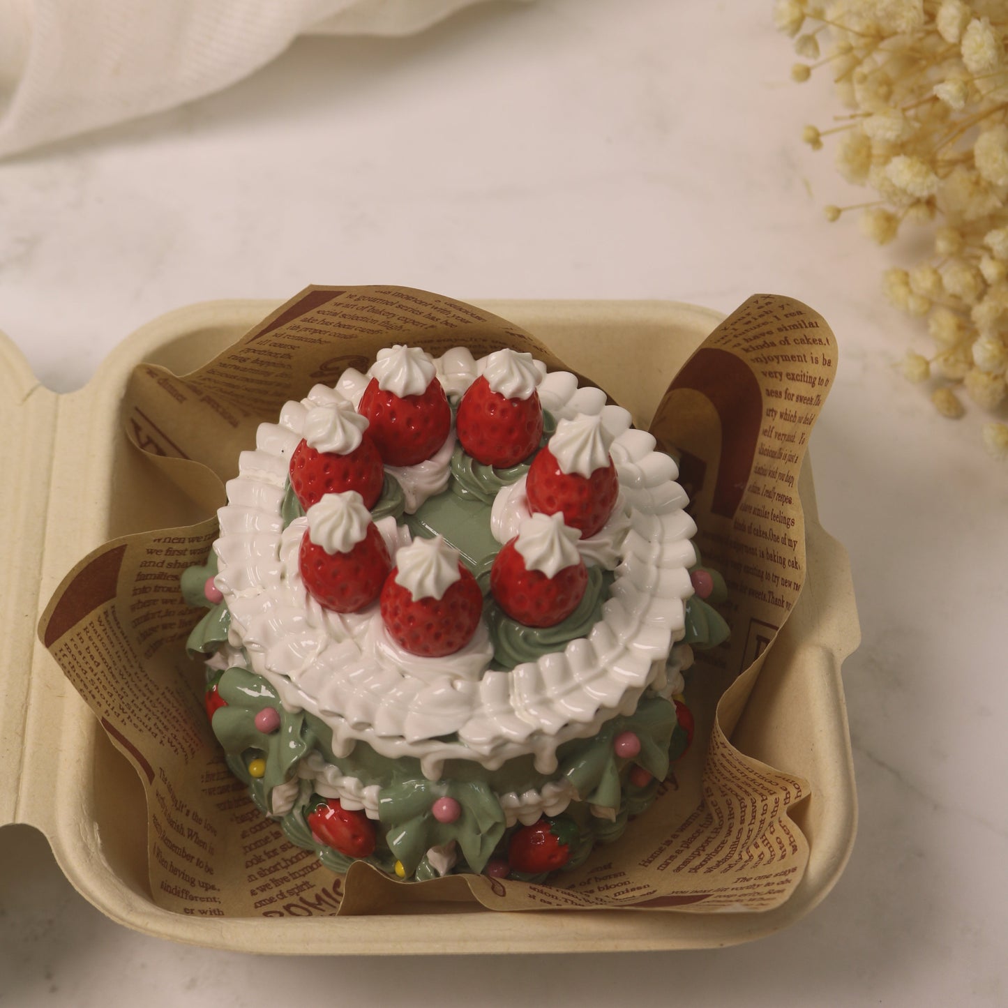 Handmade Christmas-themed Ceramic Cake