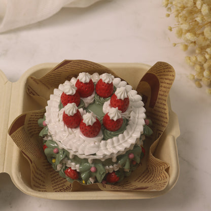 Handmade Christmas-themed Ceramic Cake