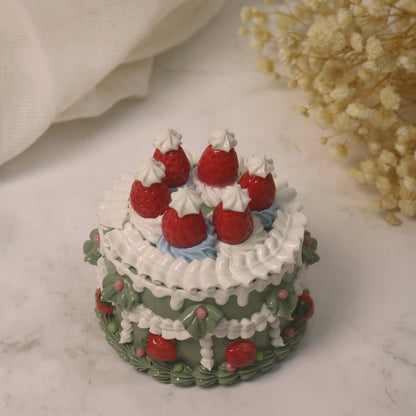 Handmade Christmas-themed Ceramic Cake