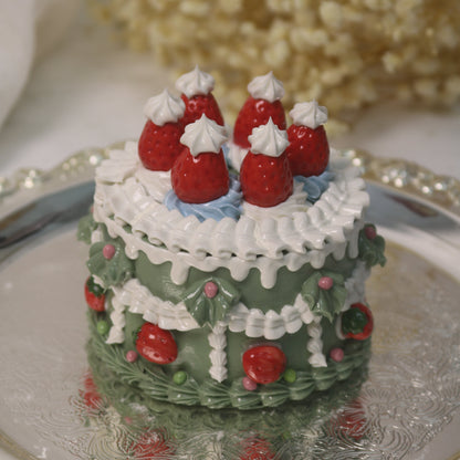 Handmade Christmas-themed Ceramic Cake