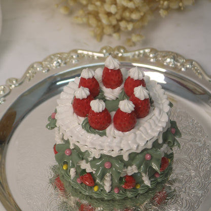 Handmade Christmas-themed Ceramic Cake
