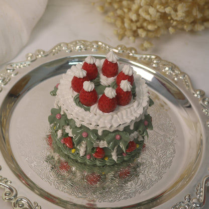 Handmade Christmas-themed Ceramic Cake