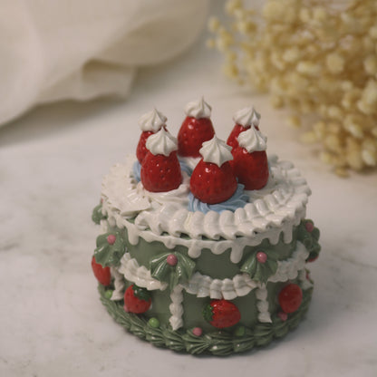 Handmade Christmas-themed Ceramic Cake