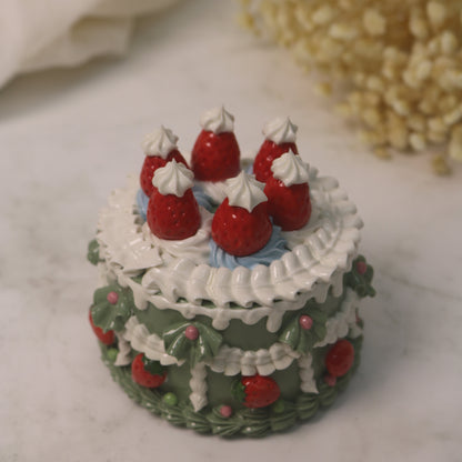 Handmade Christmas-themed Ceramic Cake
