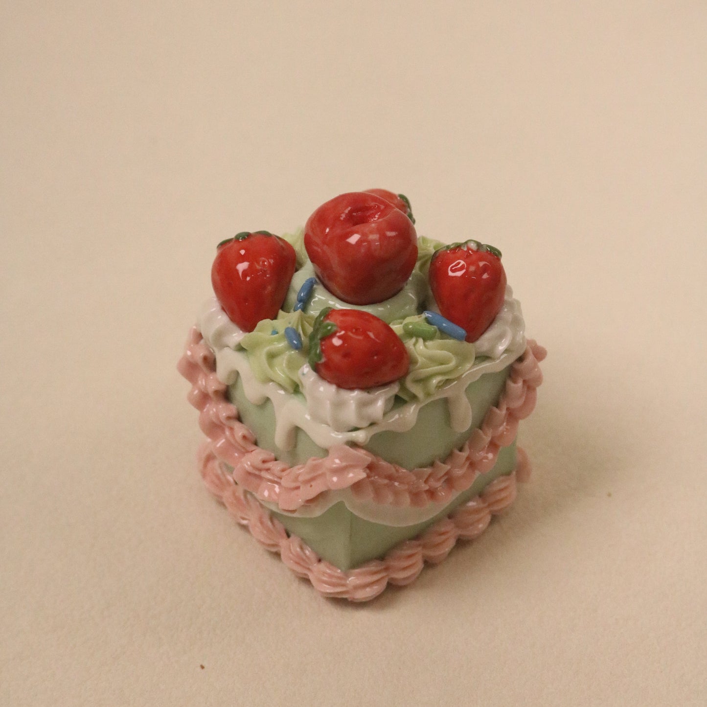 Handmade Cute Dessert Decor Fake Cake Decor Ceramic Cake Topper