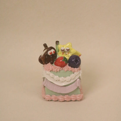 Handmade Cute Dessert Decor Fake Cake Decor Ceramic Fruit Cookie Cake Topper