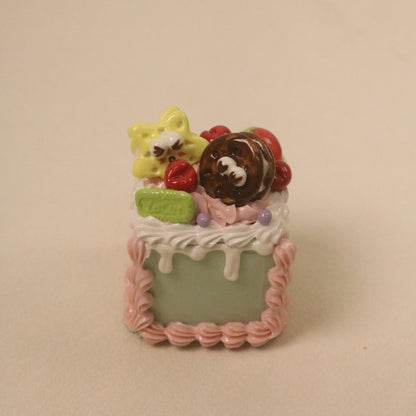 Handmade Cute Dessert Decor Fake Cake Decor Ceramic Cookie Cake Topper