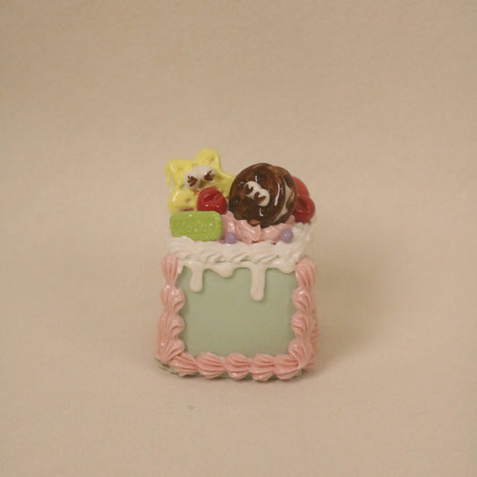 Handmade Cute Dessert Decor Fake Cake Decor Ceramic Cookie Cake Topper