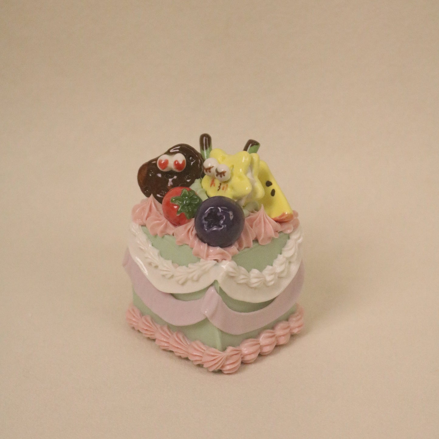 Handmade Cute Dessert Decor Fake Cake Decor Ceramic Fruit Cookie Cake Topper