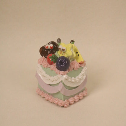 Handmade Cute Dessert Decor Fake Cake Decor Ceramic Fruit Cookie Cake Topper