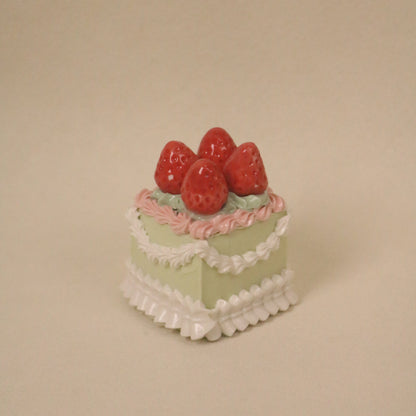 Handmade Cute Dessert Decor Fake Cake Decor Ceramic Strawberry Cake Topper
