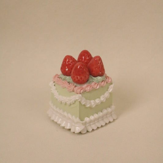 Handmade Cute Dessert Decor Fake Cake Decor Ceramic Strawberry Cake Topper