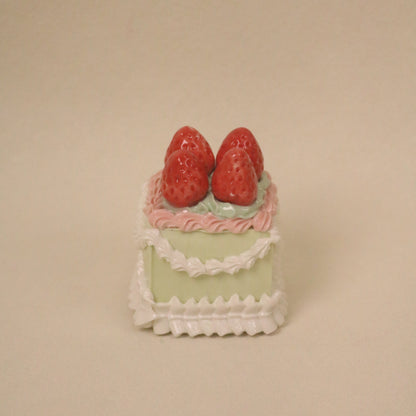 Handmade Cute Dessert Decor Fake Cake Decor Ceramic Strawberry Cake Topper