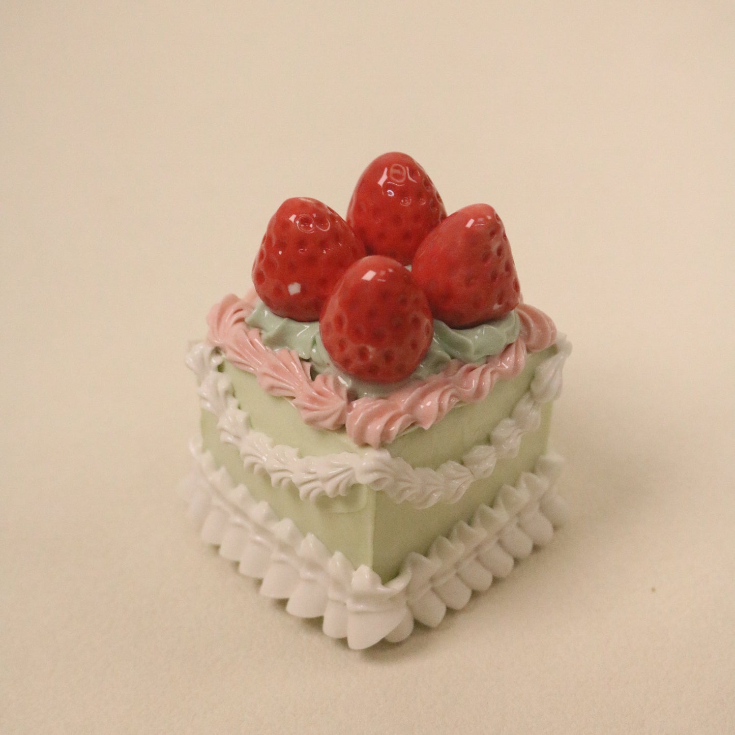 Handmade Cute Dessert Decor Fake Cake Decor Ceramic Strawberry Cake Topper