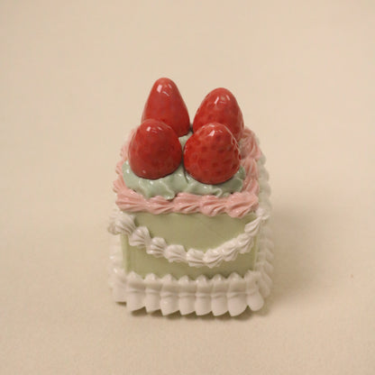 Handmade Cute Dessert Decor Fake Cake Decor Ceramic Strawberry Cake Topper