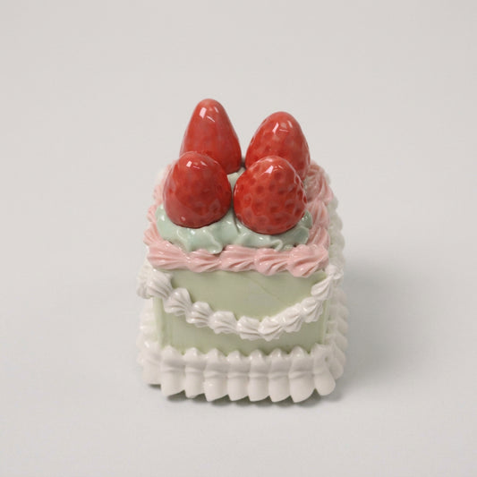 Handmade Cute Dessert Decor Fake Cake Decor Ceramic Strawberry Cake Topper