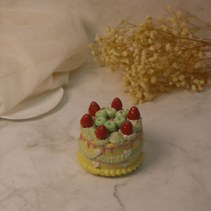 Handmade Decorated Lemon Vanilla Strawberry Ceramic Cake