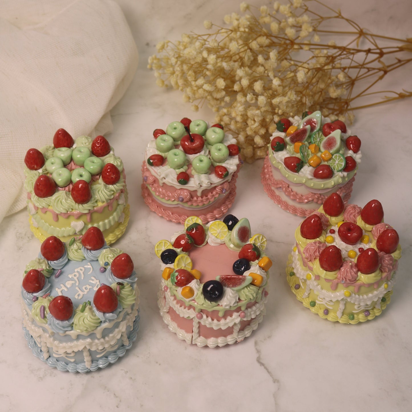 Small Ceramic Cake Sculpture – Handmade Decorative Art Piece