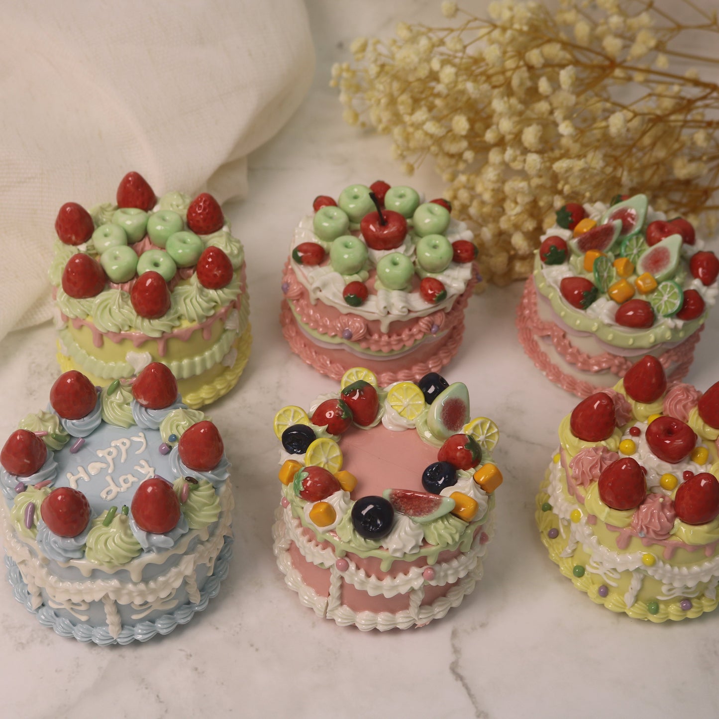 Small Ceramic Cake Sculpture – Handmade Decorative Art Piece
