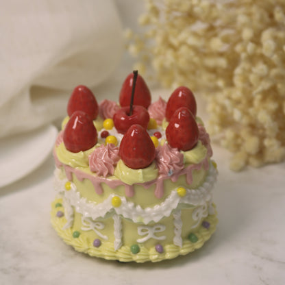 Handmade Decorated Lemon Vanilla Strawberry Cherry Ceramic Cake