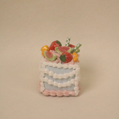 Handmade Fruit Cream Ornament Square Ceramic Cake Decoration