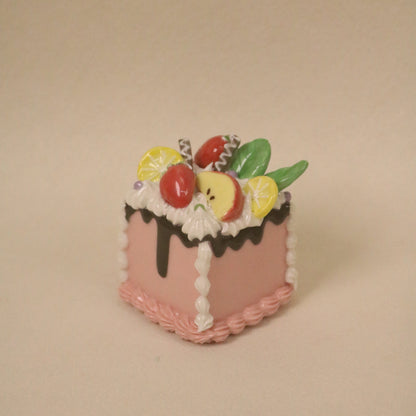 Handmade Square Cake Decor Ceramic Fruit Cream Cake Topper