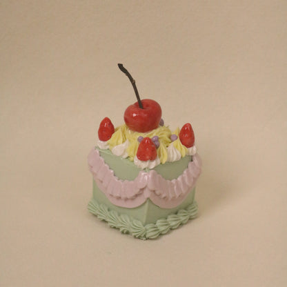 Handmade Ceramic Cherry And Strawberry Square Fruit Cream Dessert Decoration
