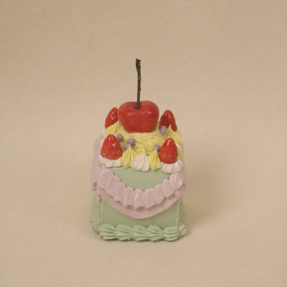 Handmade Ceramic Cherry And Strawberry Square Fruit Cream Dessert Decoration