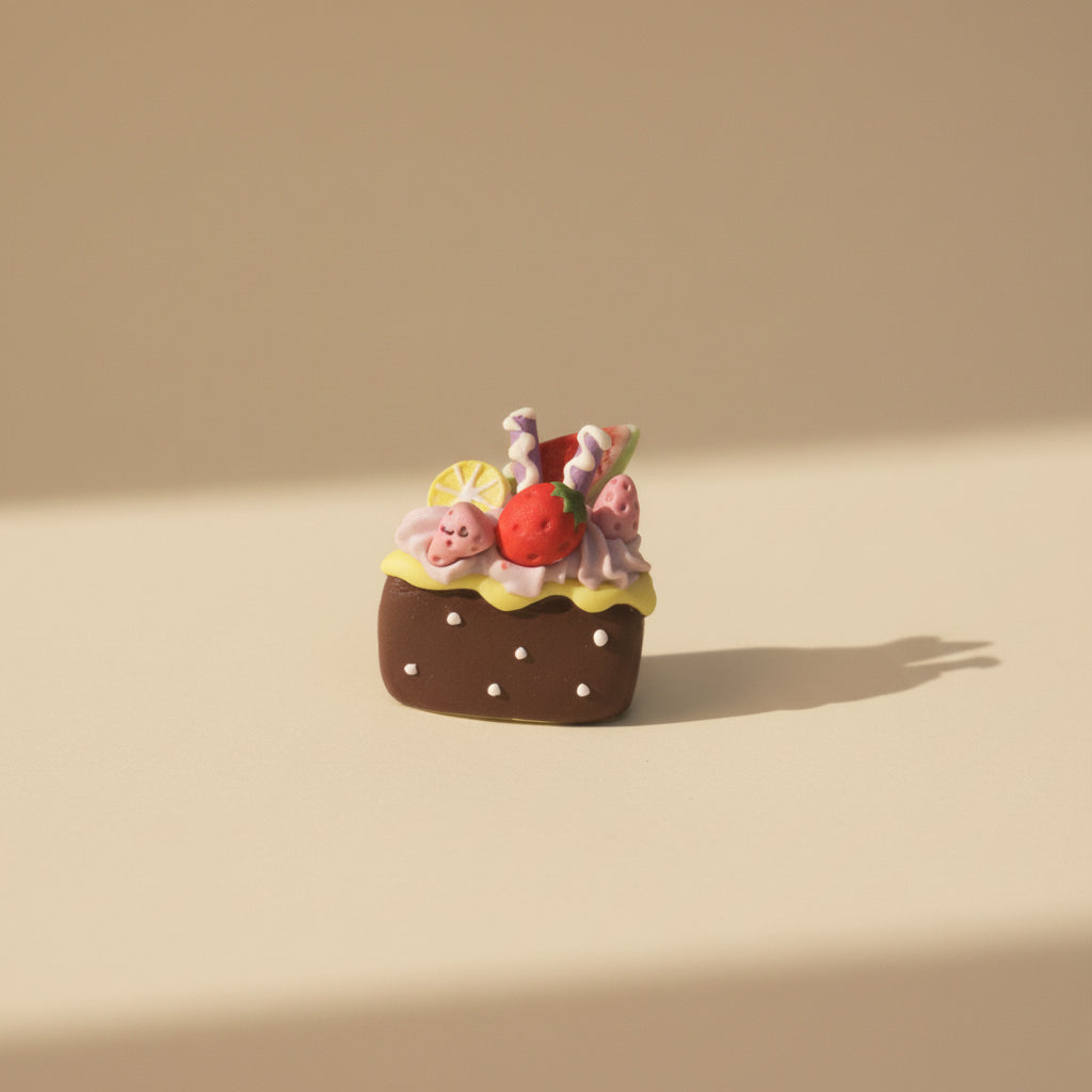 Handcrafted Triangle Fruit Cookies Mini Ceramic Cake