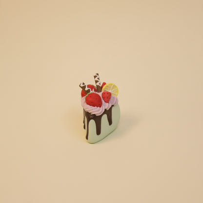 Handcrafted Triangle Fruit Cookies Mini Ceramic Cake