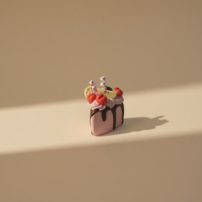 Handcrafted Triangle Fruit Cookies Mini Ceramic Cake