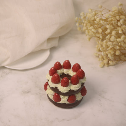 Handmade Fake Cake Ornament Ceramic Chocolate Strawberry Dessert Decor