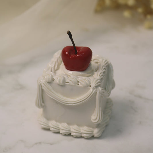 Clementine Crimson Strawberry Spirit in Porcelain Frosting Handmade Ceramic Cake Desk Decor