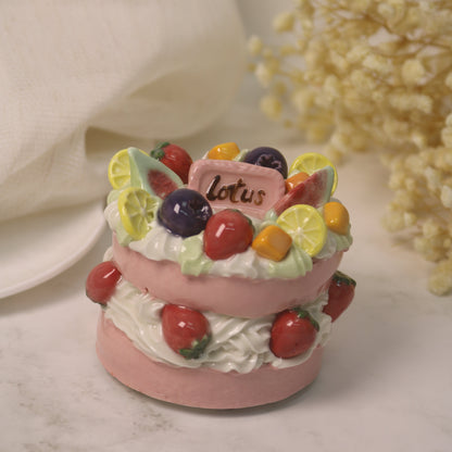Mini Ceramic Cake Sculpture – Handmade Dessert Decor for Cozy Home
